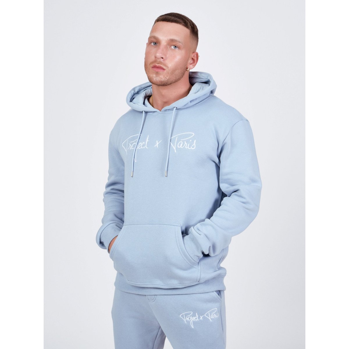 Sweat à Capuche Signature bleu ciel, PROJECT X