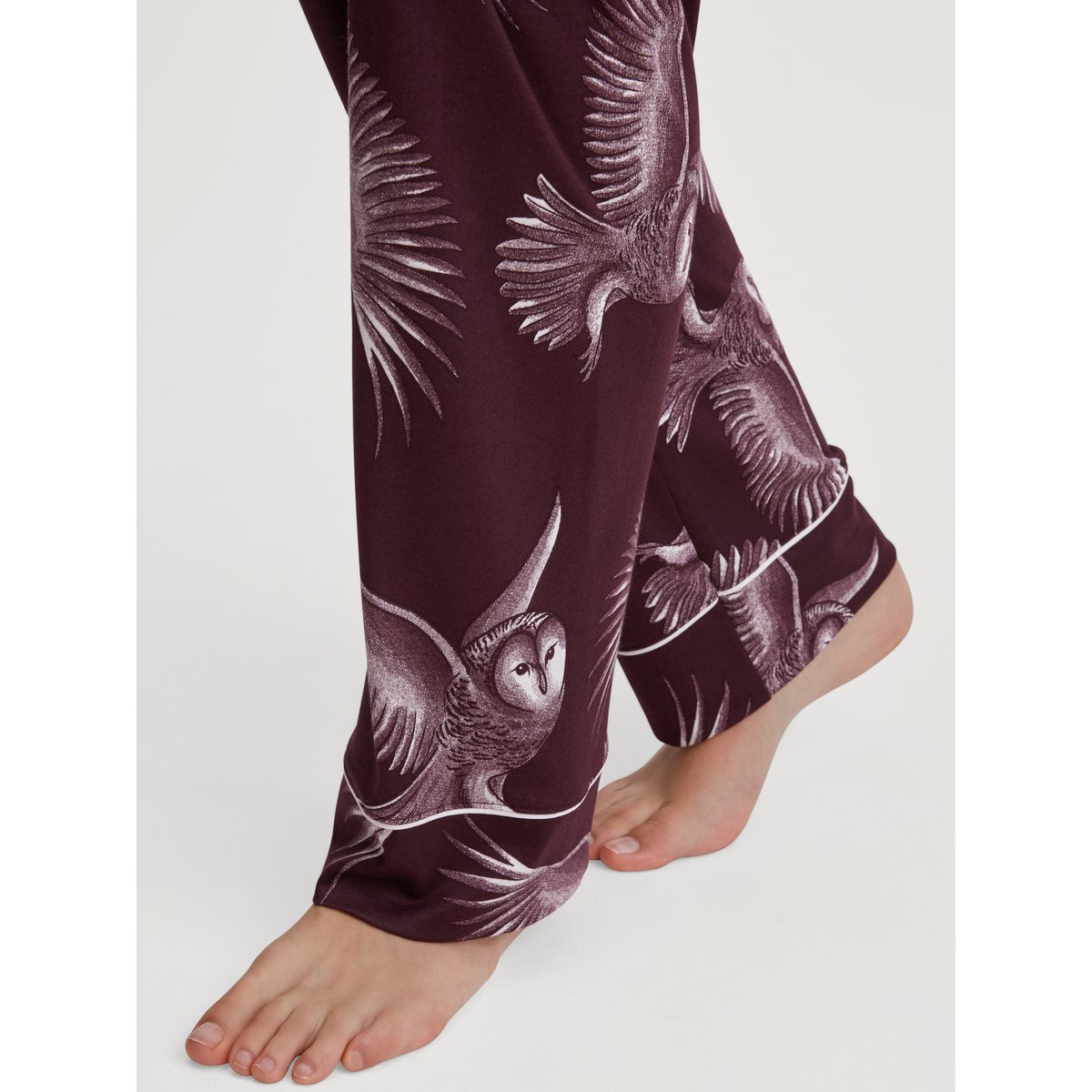 Pyjama boutonné de part en part en modal TENCEL™ et soie manches longues Modal MOONLIGHT DREAMS rouge, CALIDA