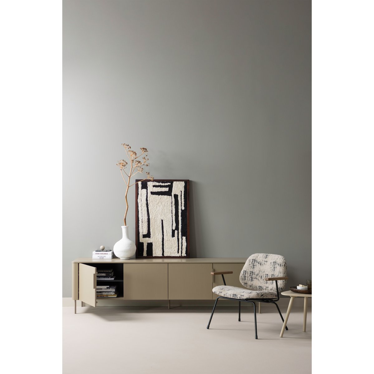 Fauteuil en chenille AURE beige, WOOOD