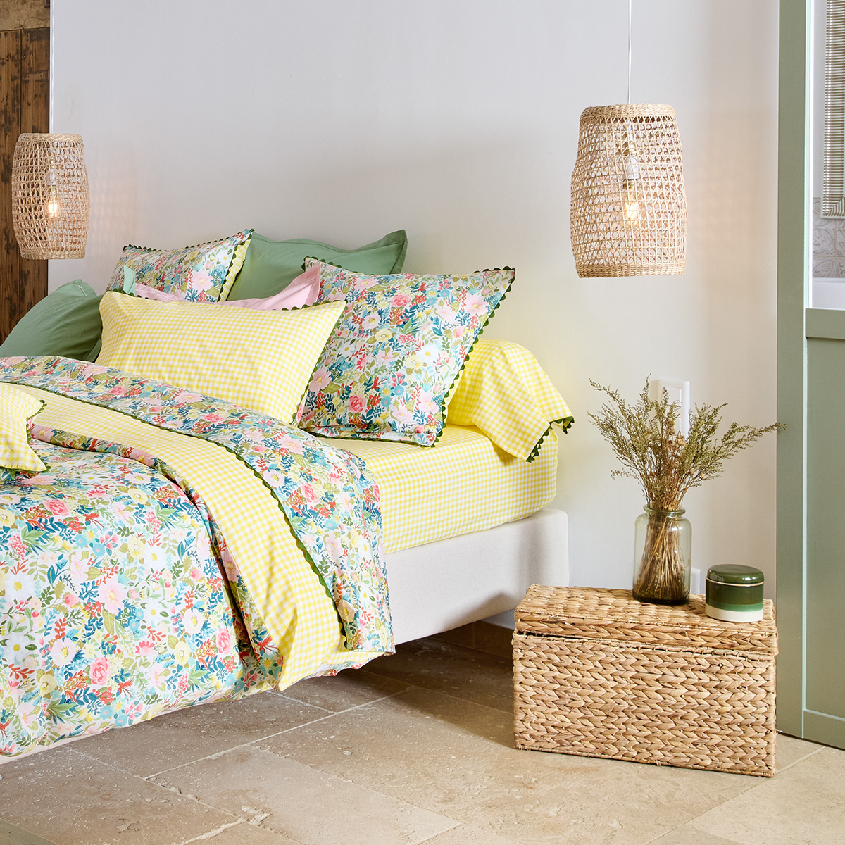 Taie de traversin en Percale de coton - LILI motifs, TRADITION DES VOSGES