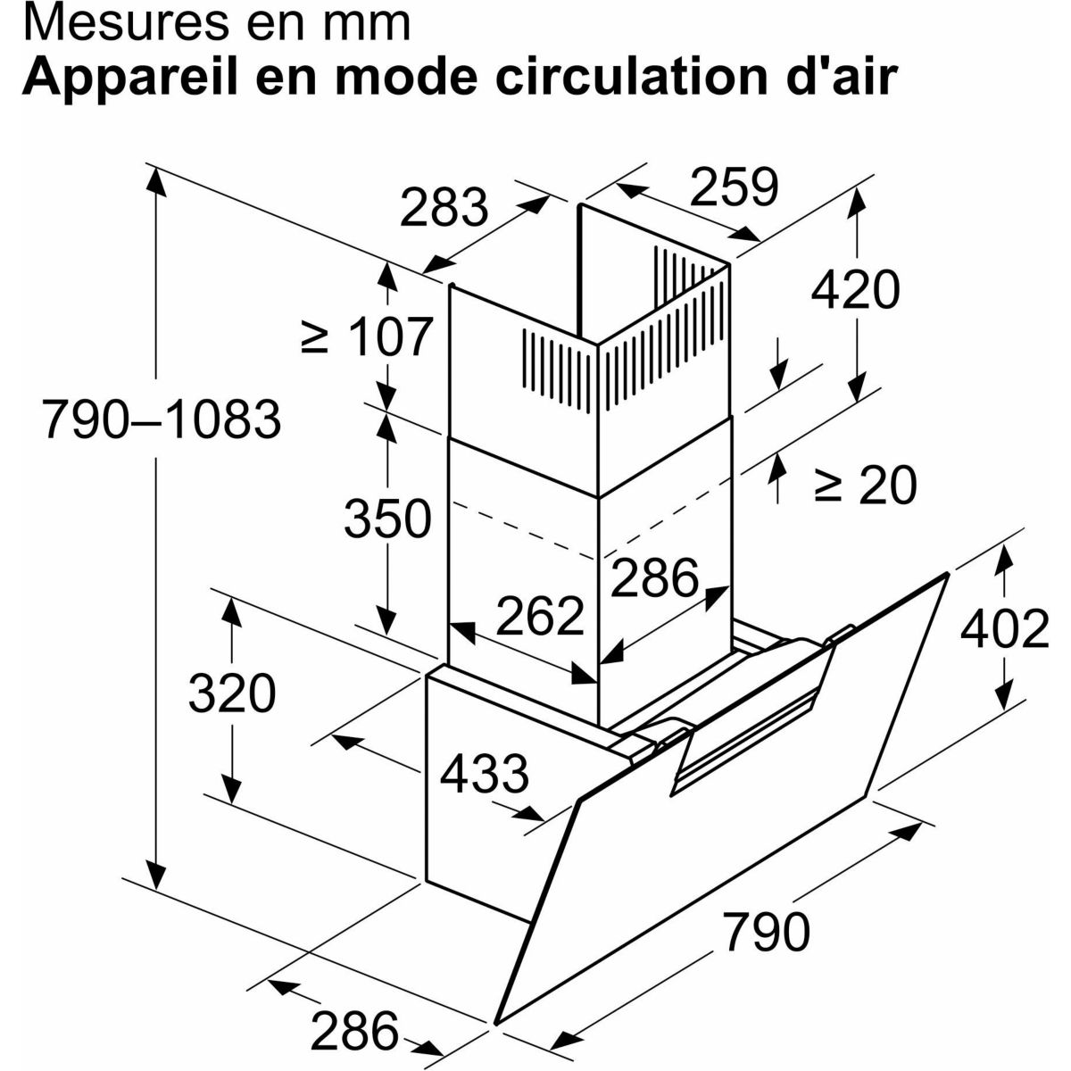 Hotte décorative murale inclinée D85IFN1S0 noir, NEFF