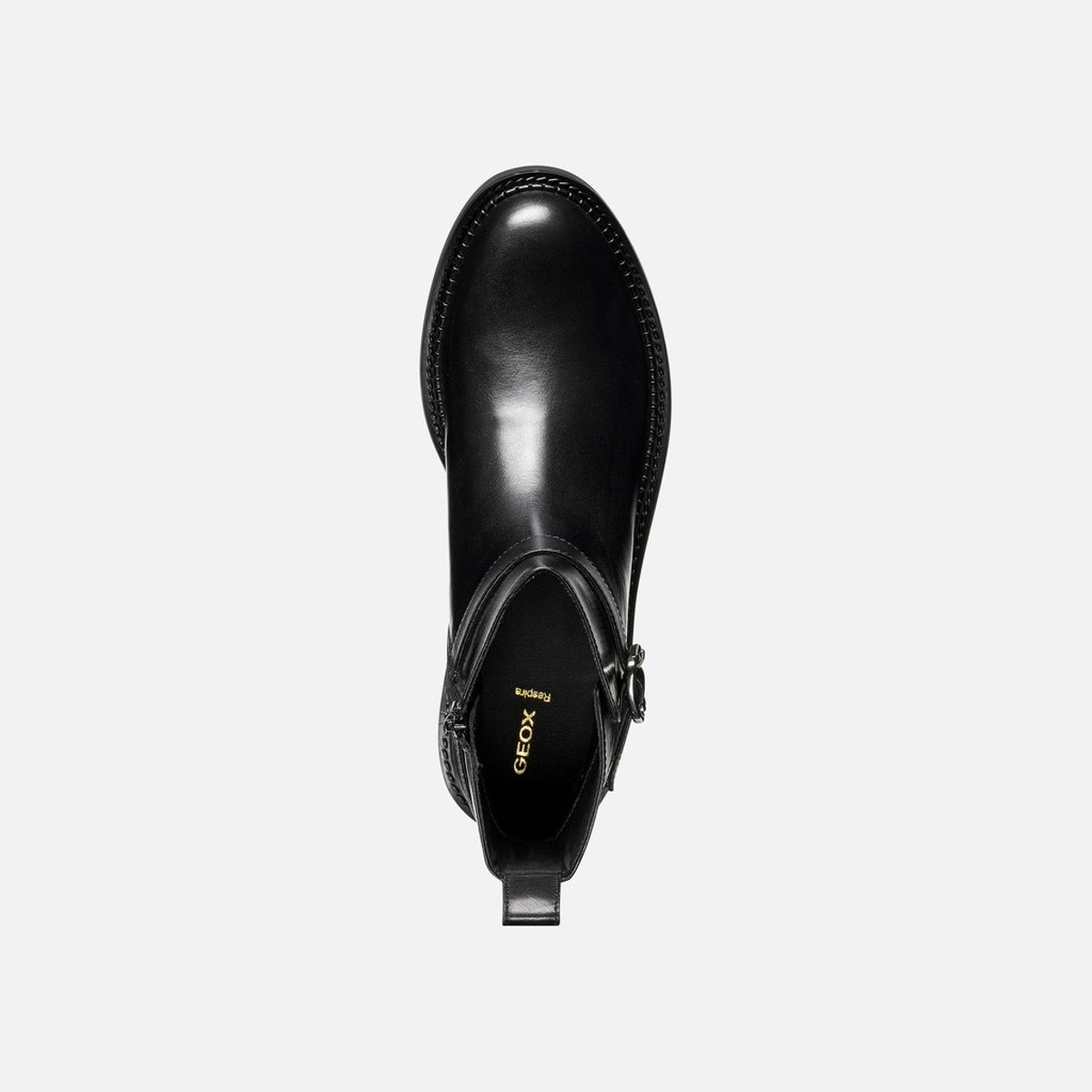 Bottines zippées en cuir, SERILDA noir, GEOX