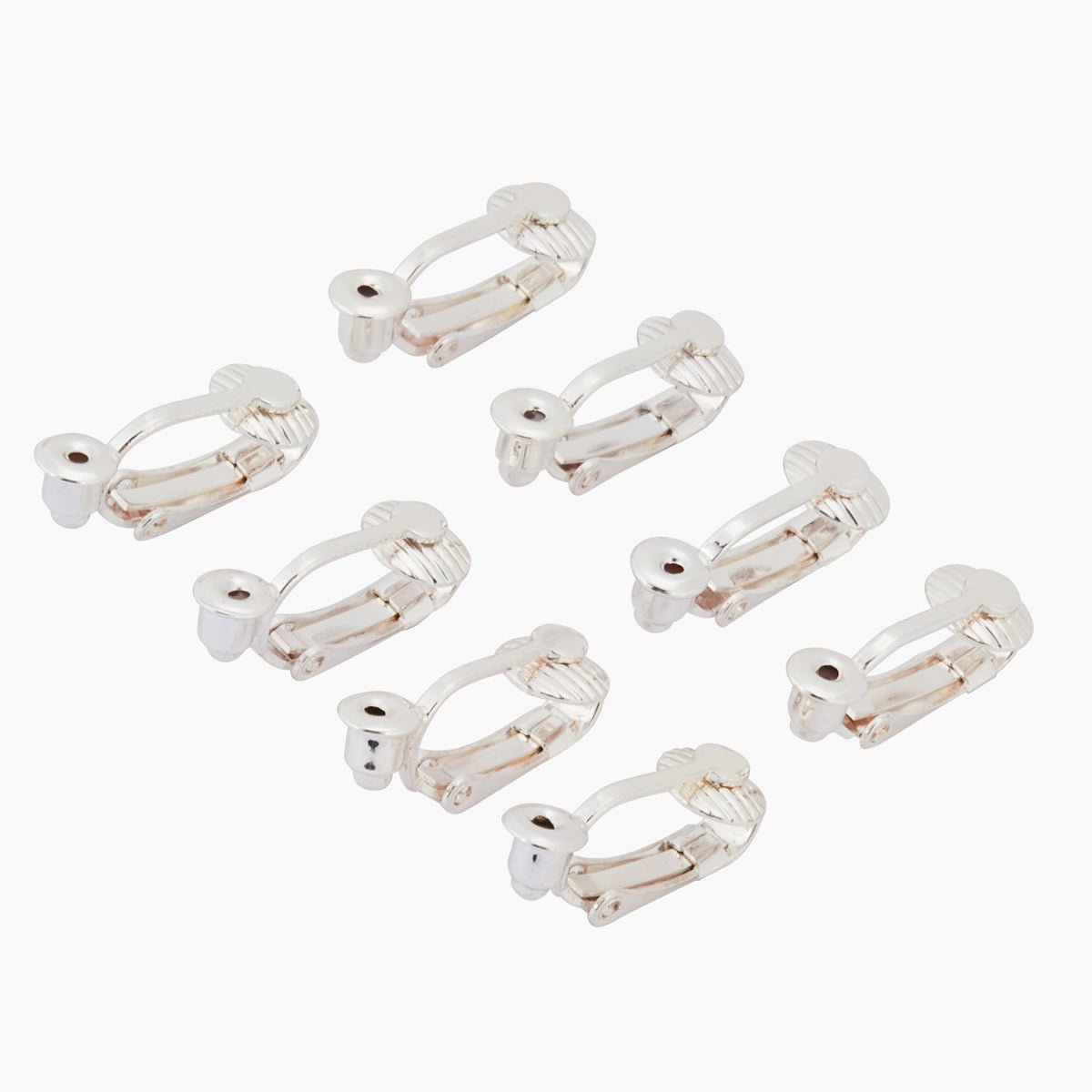 Set de 8 fermoirs à clips d'oreilles pour personnalisation argenté, BALABOOSTE