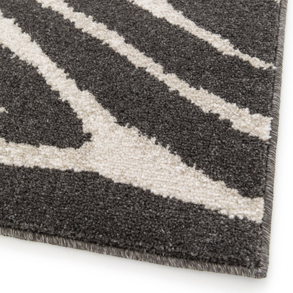 Tapis graphique à motif zébré- ZEBRA gris anthracite, DRAWER