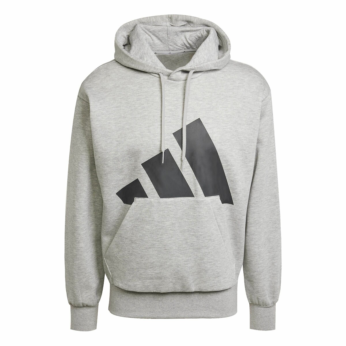 Sweat-shirt capuche molleton grand logo Essential gris chiné, ADIDAS SPORTSWEAR