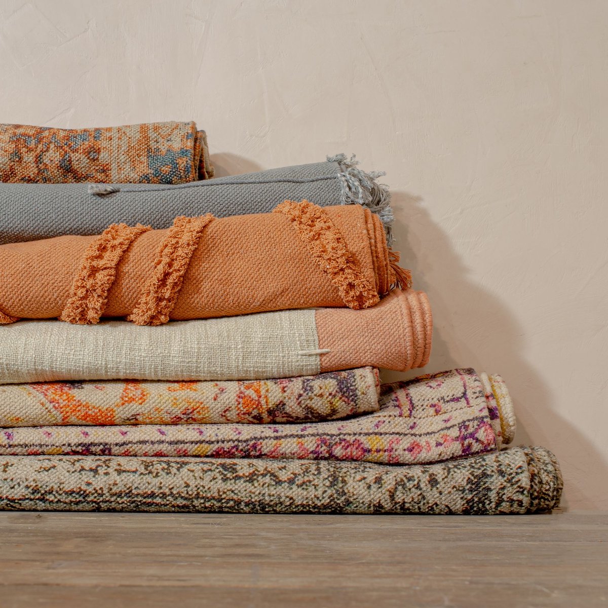 Tapis en coton, NOOS bleu-gris, NOW'S HOME