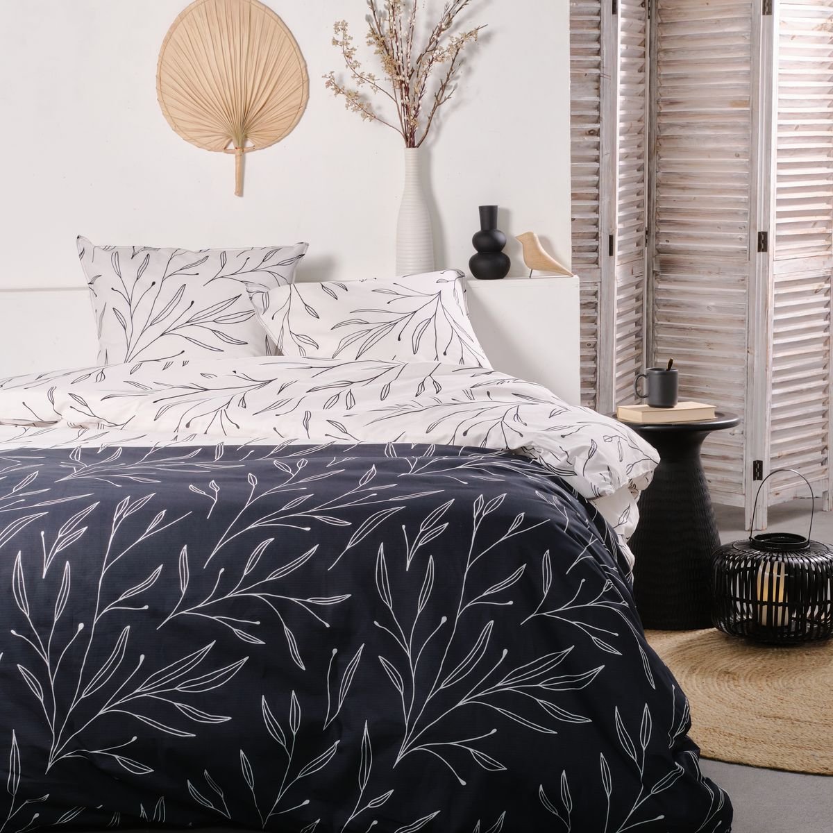 Parure de lit imprimé floral coton SUNSHINE JULES blanc, TODAY