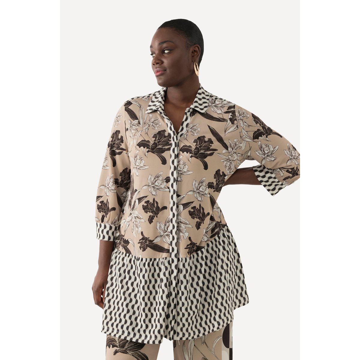 Tunique en tissu fluide slinky beige, ULLA POPKEN
