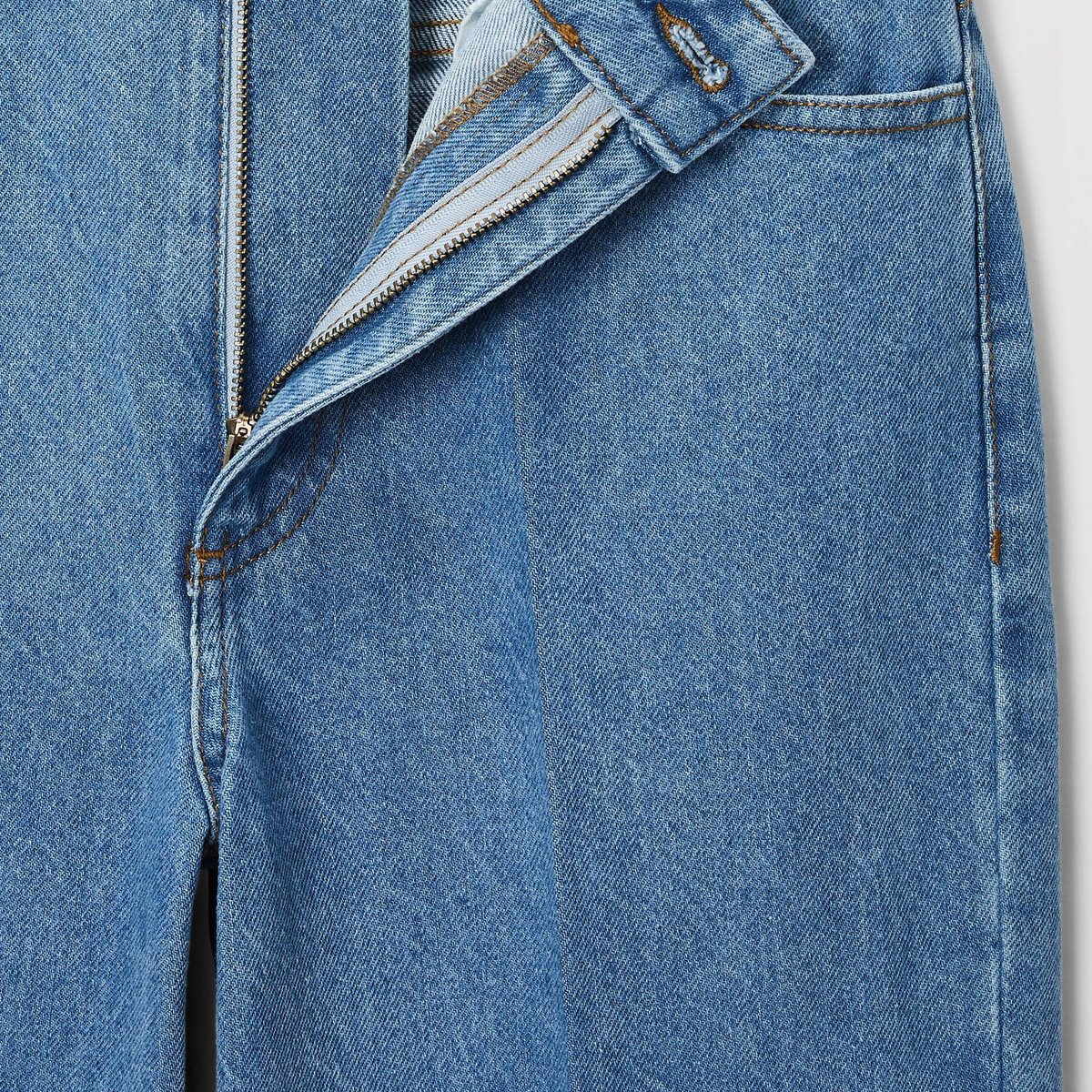 Jean taille haute large light blue stone, MONOPRIX