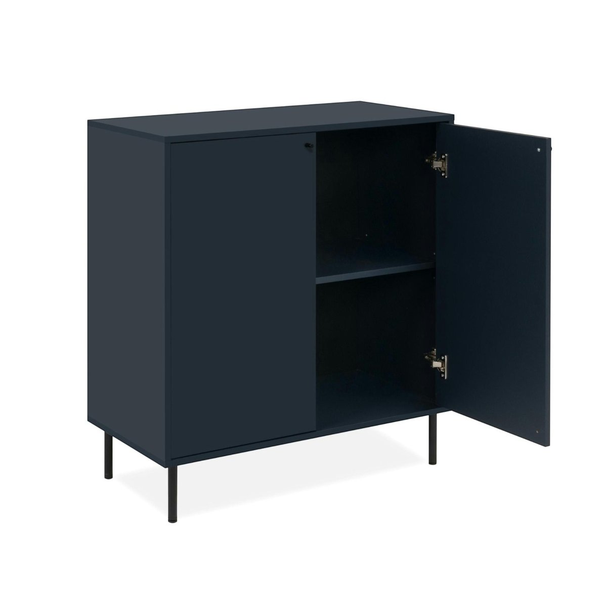 Petit buffet moderne bleu sombre 2 portes RAVEN bleu, PIER IMPORT