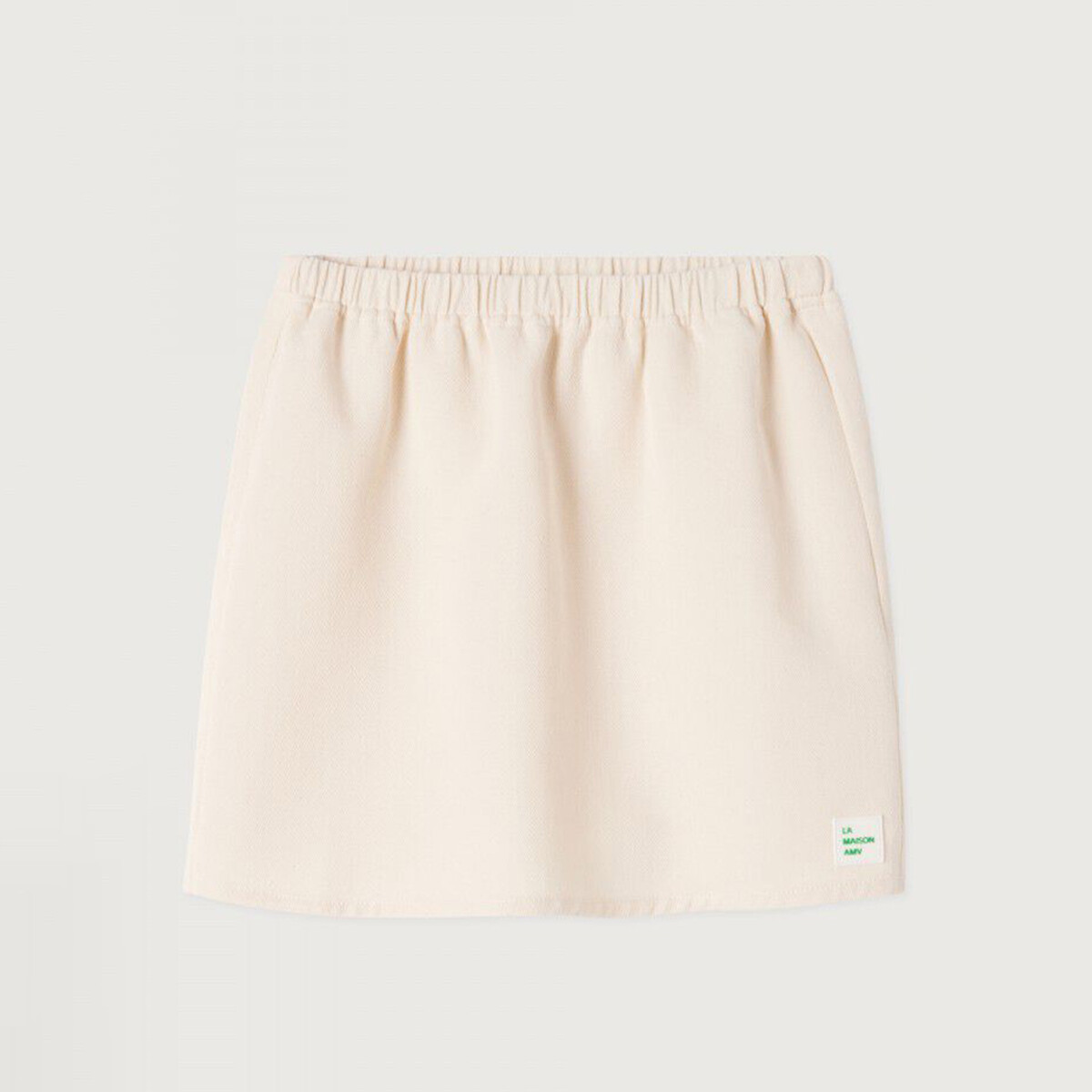 Afaz Straight Mini Skirt with Elasticated Waist ecru , AMERICAN VINTAGE