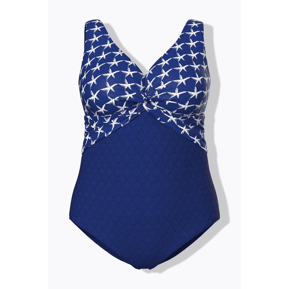 Maillot de bain avec bonnets souples marine, ULLA POPKEN