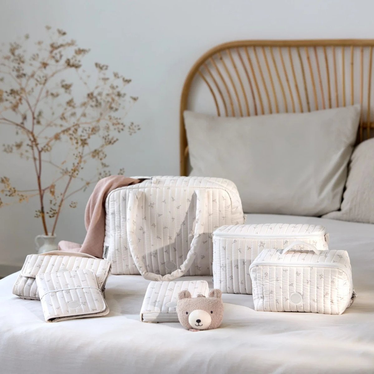 Lot de 3 langes beige, blanc, LASSIG