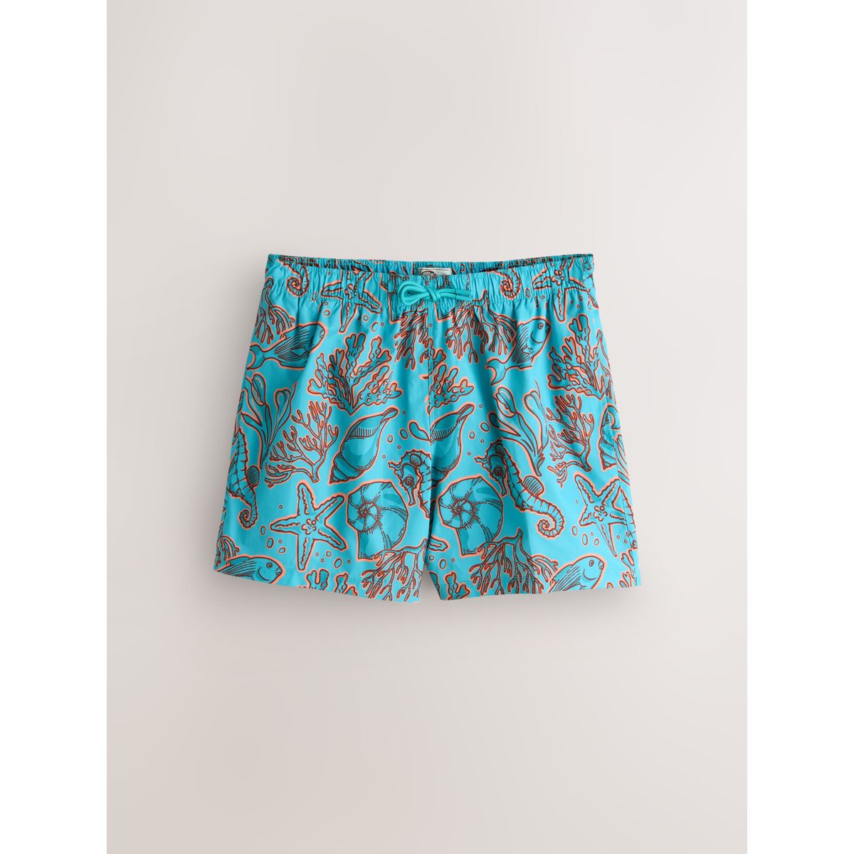 Short de bain à imprimé corail et coquillage bleu turquoise/orange, NEXT
