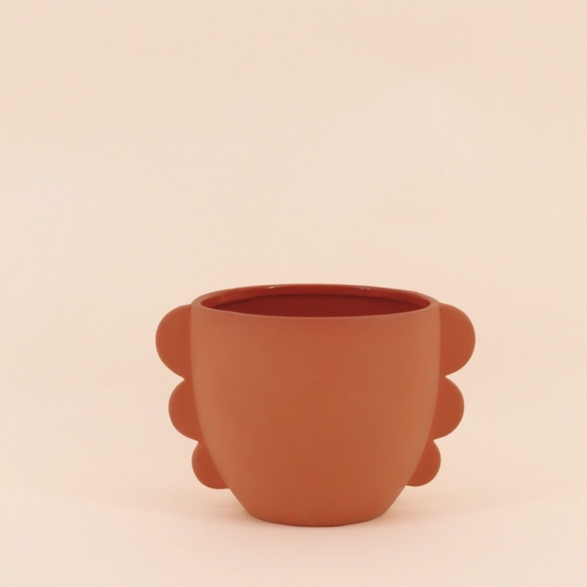 Cache pot en dolomite 18,7cm terracotta, ORNAMI