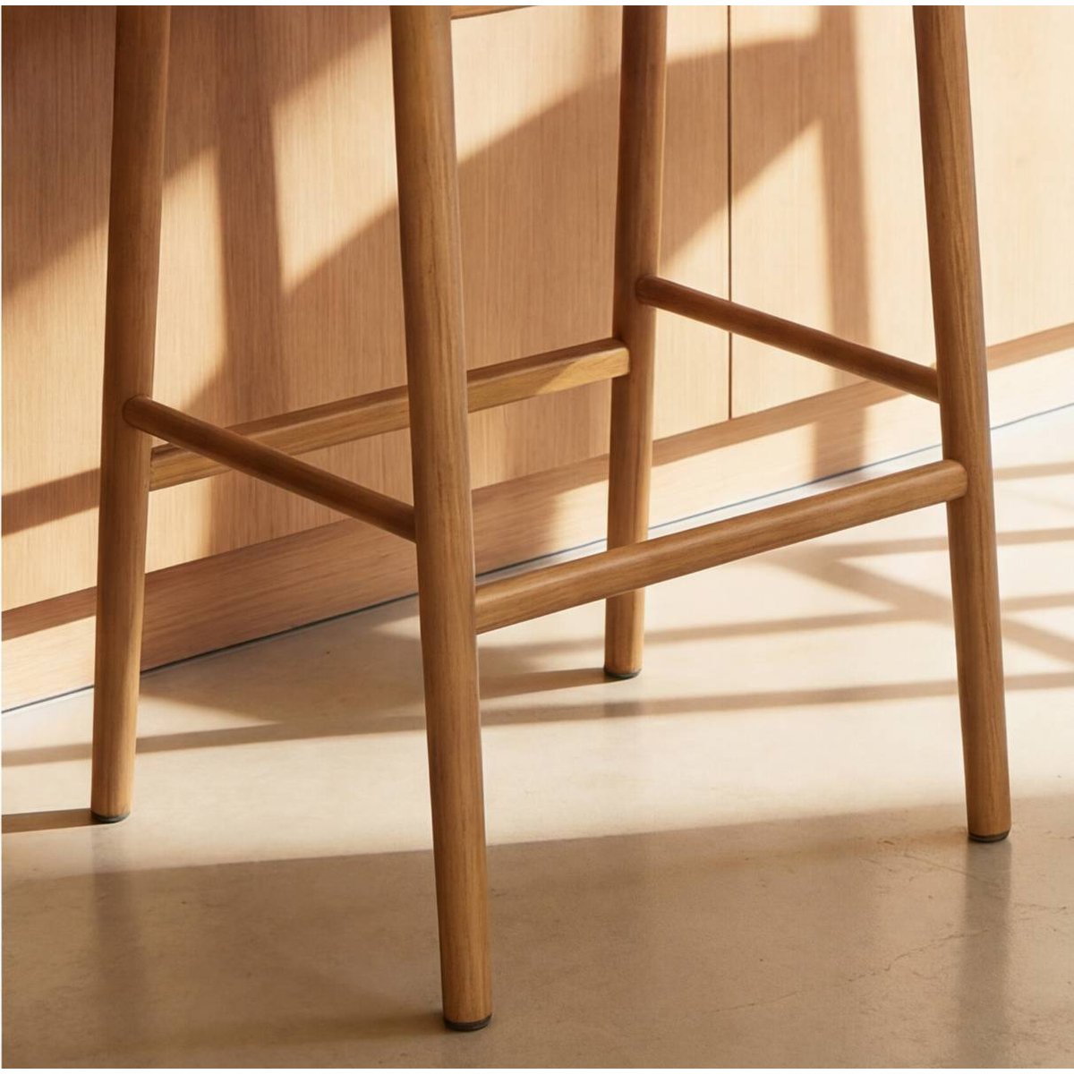 Tabouret de bar teck JUNE bois clair, MADE IN MEUBLES