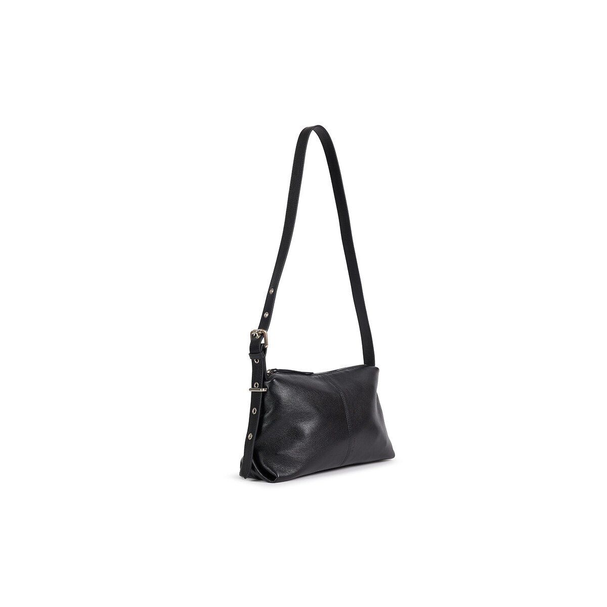 Borsa a bisaccia in pelle, BERRY nero , NAT & NIN