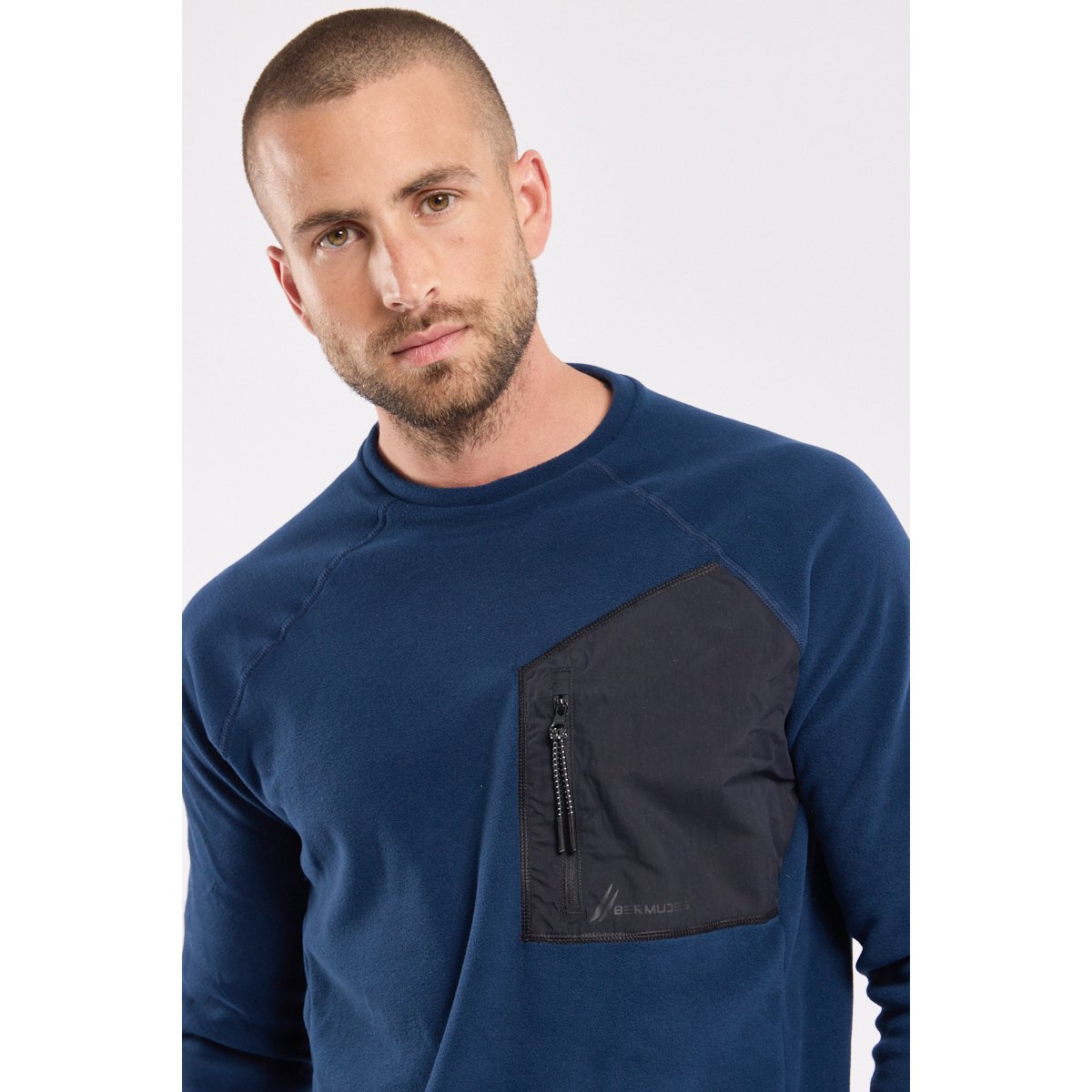 Sweat polaire en Micropolaire Polartec® PLELOT navy, BERMUDES