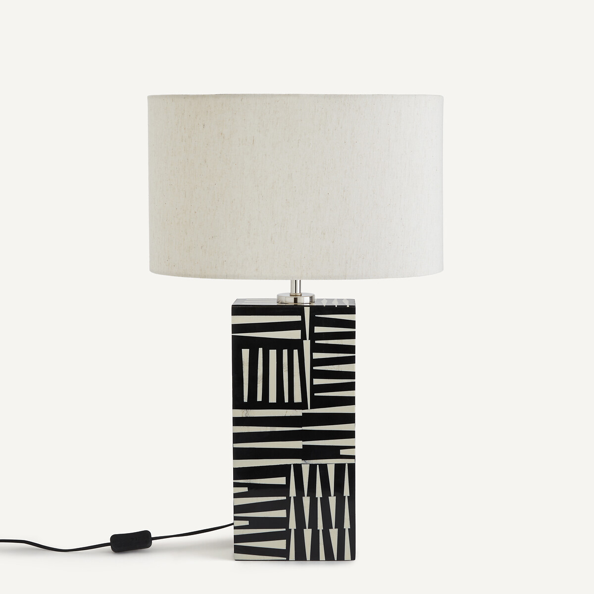 Lampe à poser en résine noir et blanc, Kucha noir/blanc, AM.PM