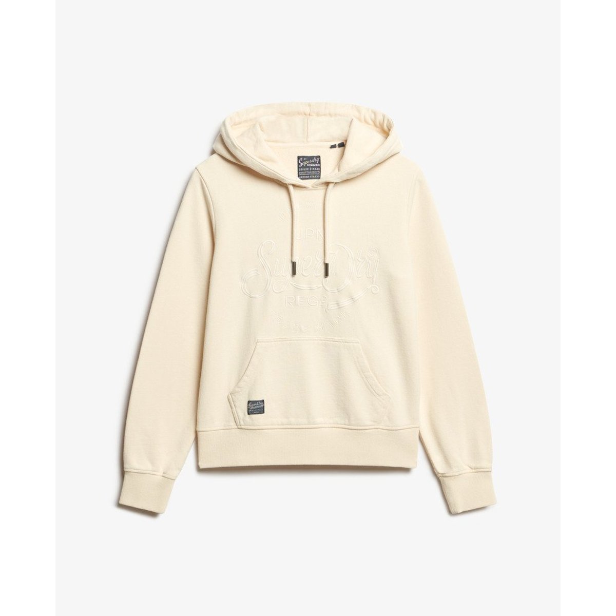 Sweat à capuche Premium Script Entry beige crème tapioca, SUPERDRY