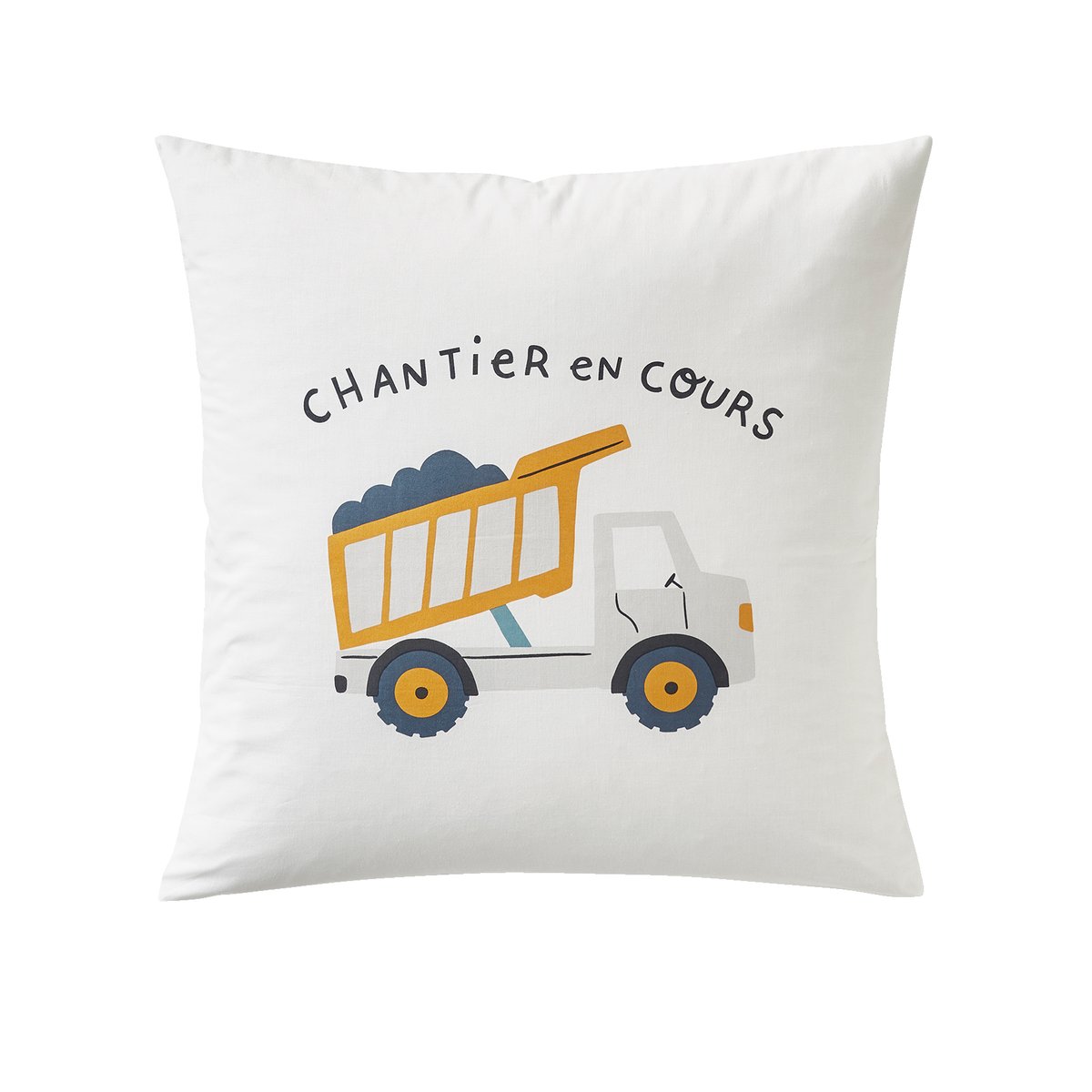 Parure housse de couette + taie d'oreiller QUeL CHANTIER ! écru / multicolore, VERTBAUDET