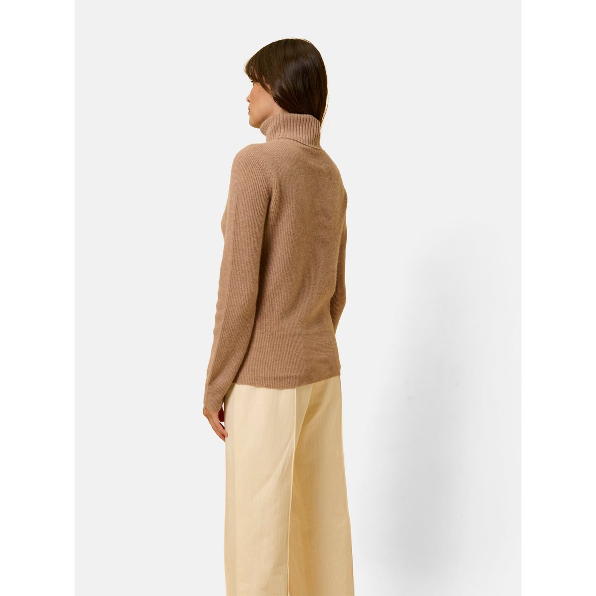 Pull Col Roulé Camel Chiné Billy camel chiné, JUST CASHMERE