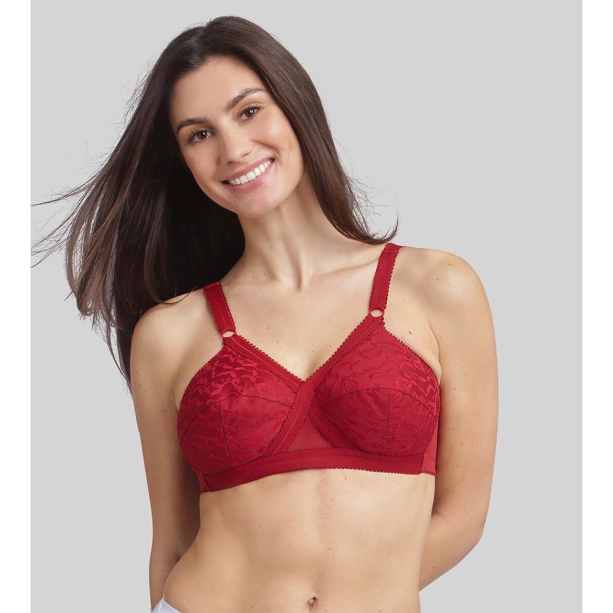 Soutien-gorge sans armatures Cœur croisé rouge velour, PLAYTEX
