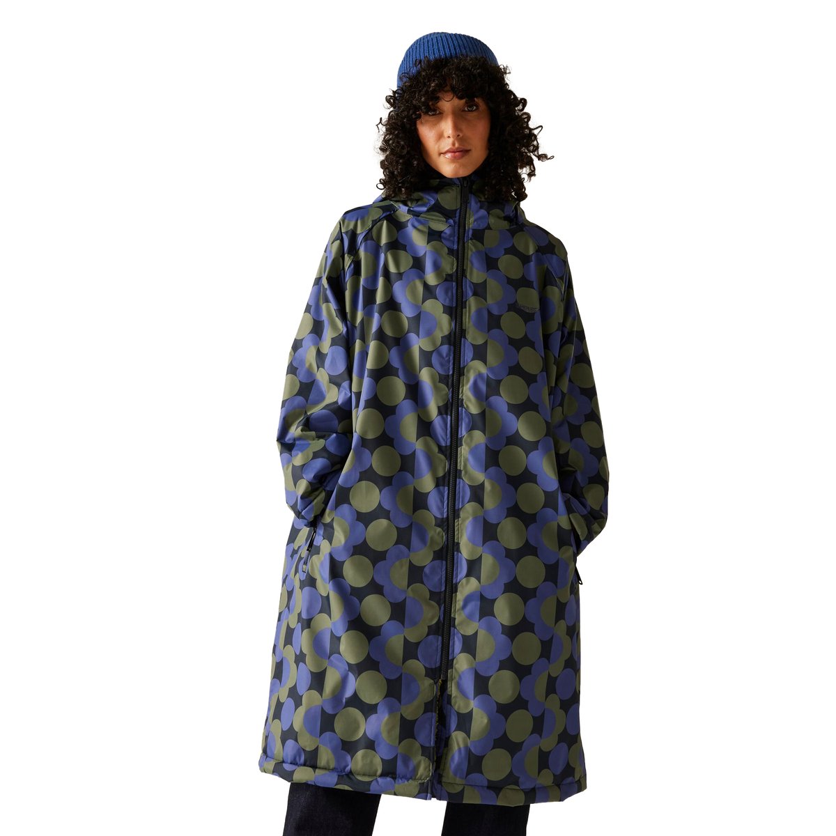 Peignoir à langer imperméable motif/style à pois ORLA KIELY bleu / olive foncé, REGATTA