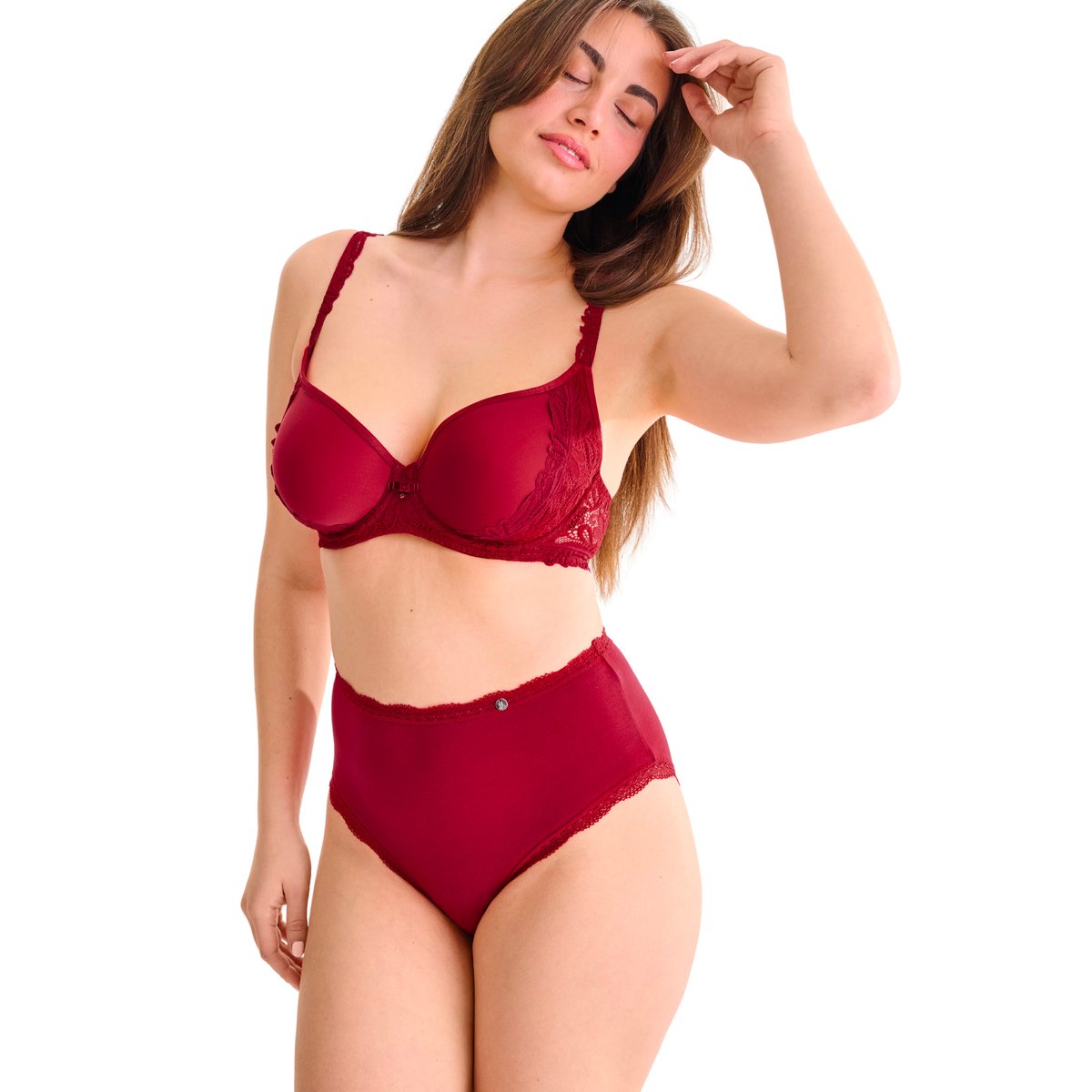Culotte échancré taille haute EVERYDAY rouge, LISCA