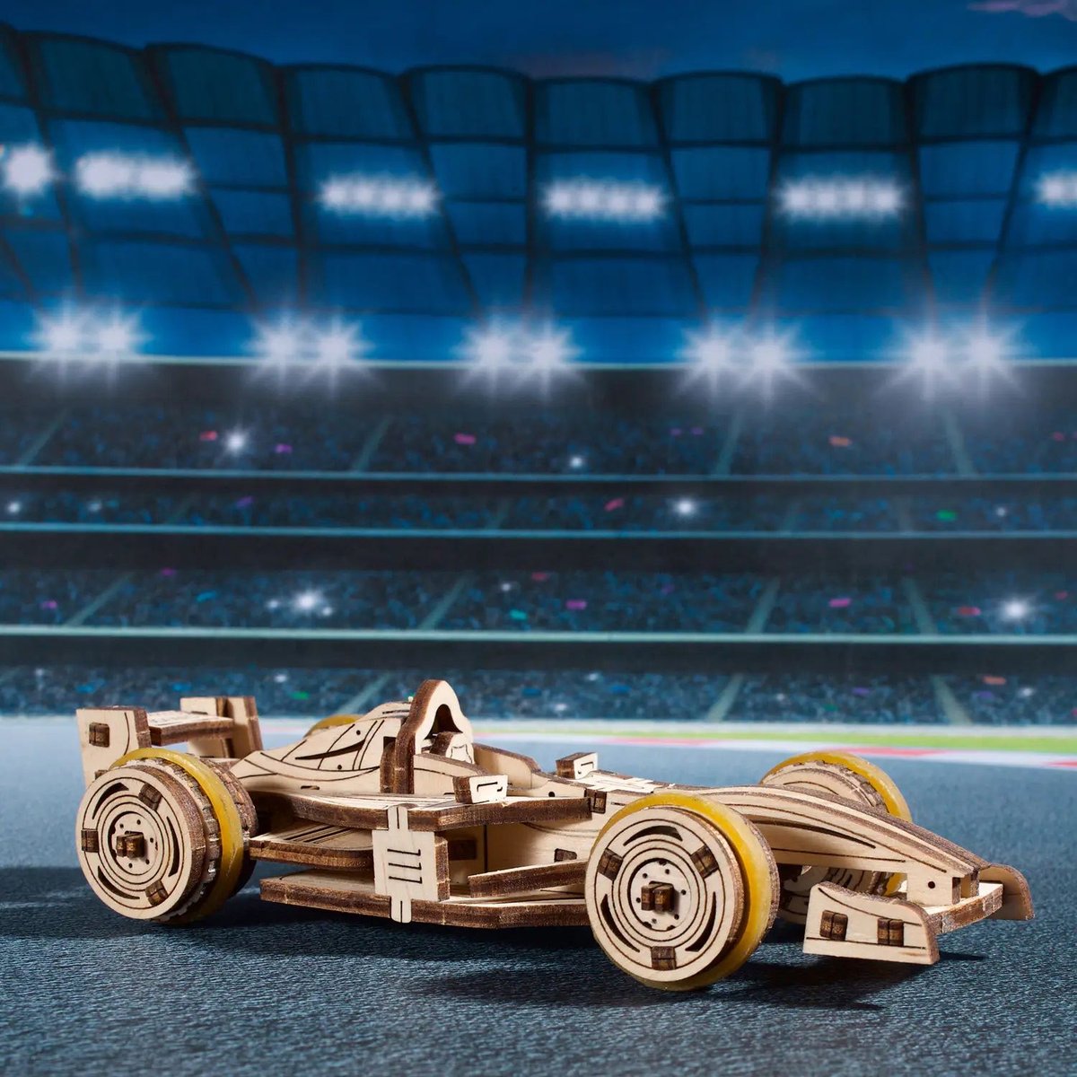 Puzzle 3D Mini bolide beige, UGEARS