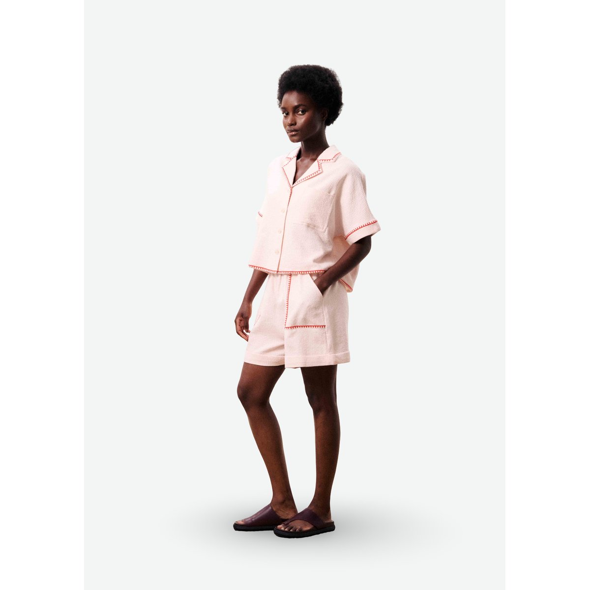 Short en coton CELESTEA rose pale, FRNCH