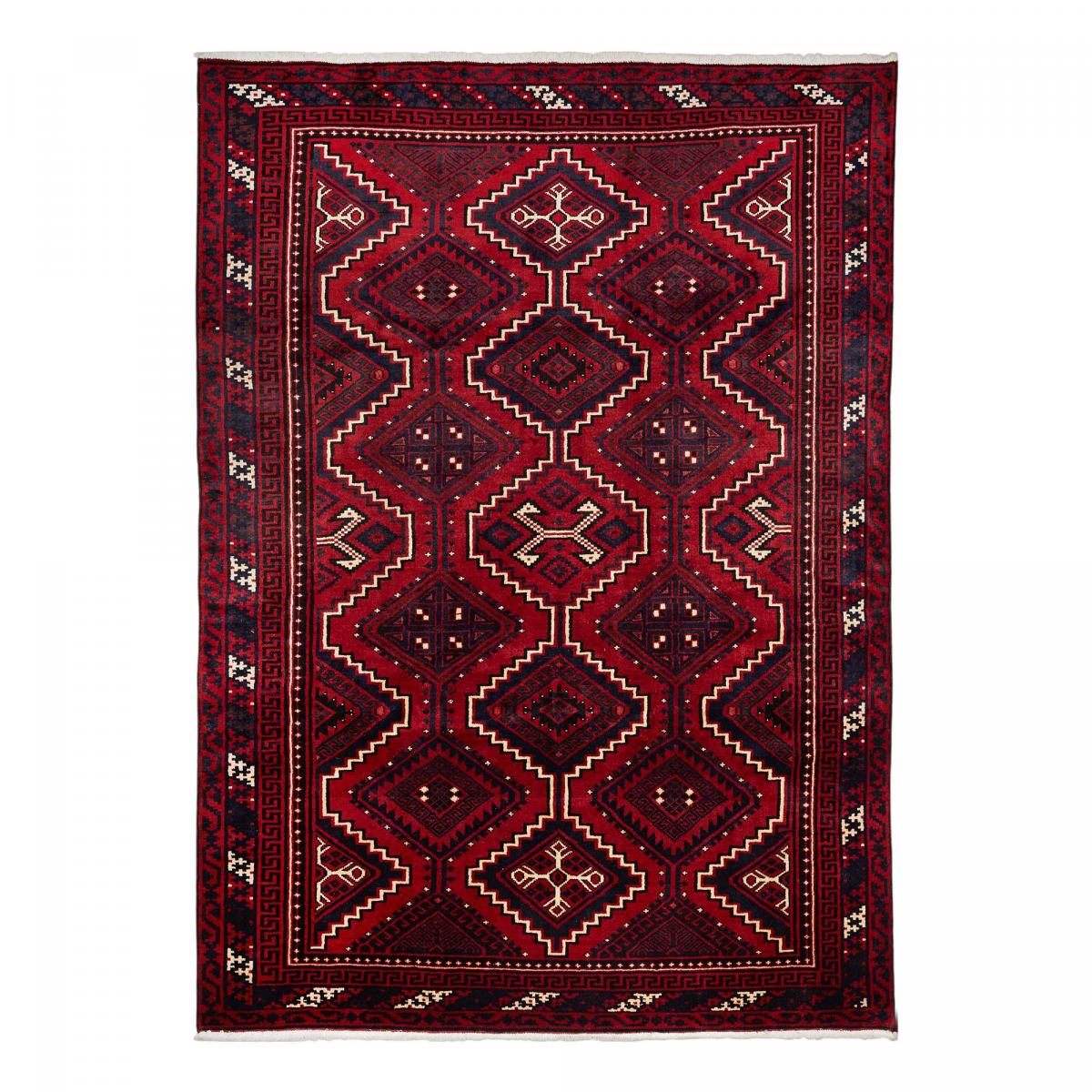 Tapis d'orient, motif oriental, noué main en laine, LORI 4 rouge, crème, noir, UN AMOUR DE TAPIS