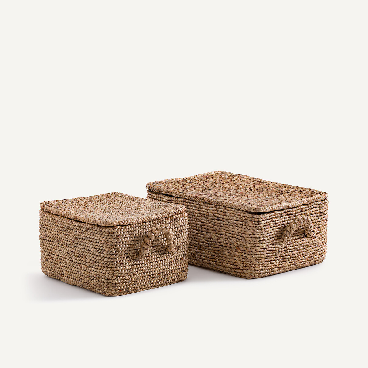 Cesta rectangular tejida en jacinto de agua, LIAN natural, AM.PM