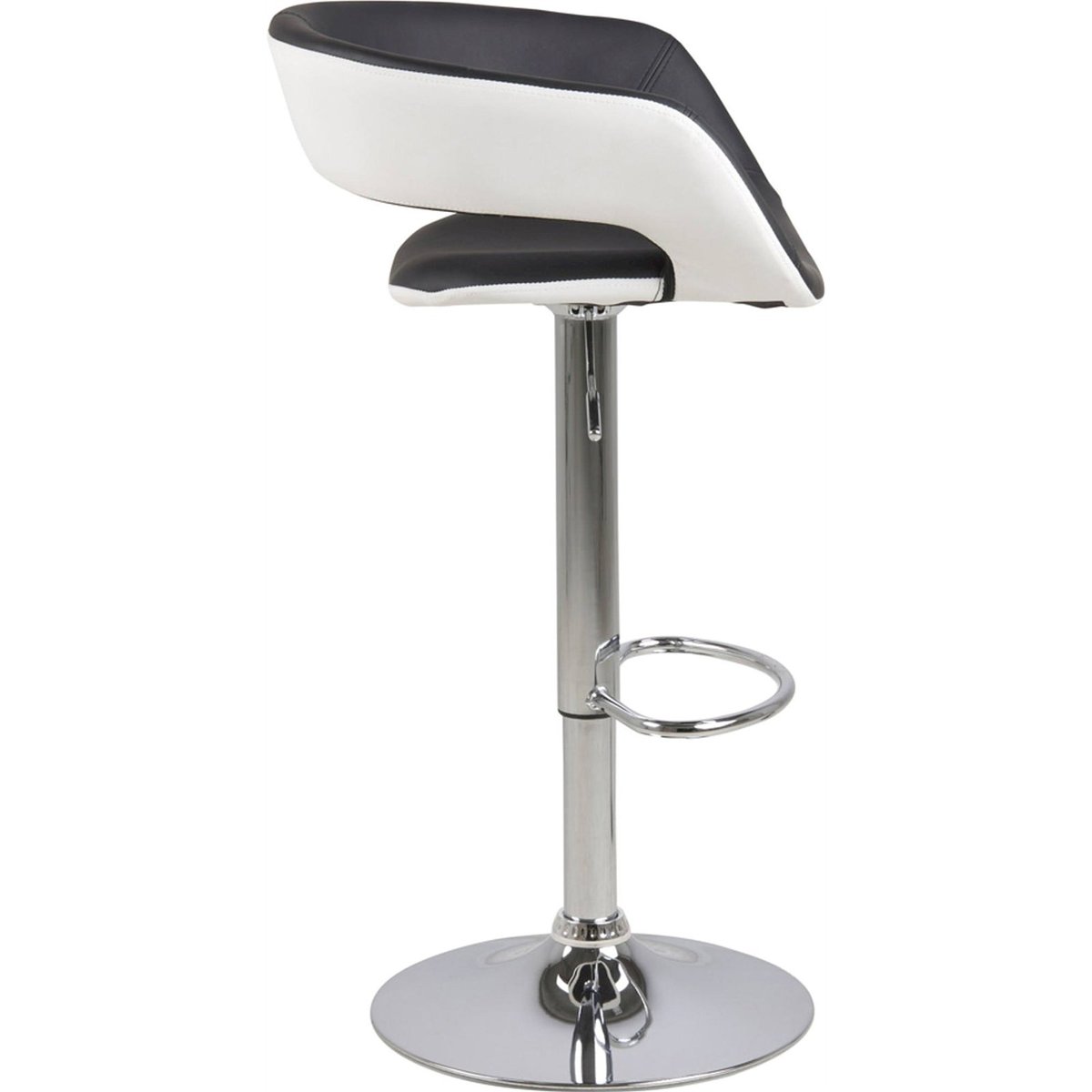 Tabouret de bar réglable collection HANNAH noir et blanc, RECOLLECTION