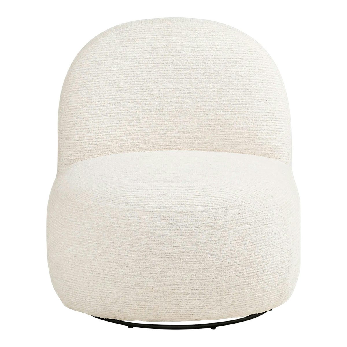 Fauteuil salon blanc pivotant et son pouf assorti BERLIN blanc, PIER IMPORT