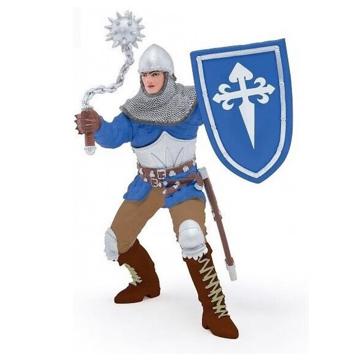 Figurine chevalier avec masse bleu, PAPO