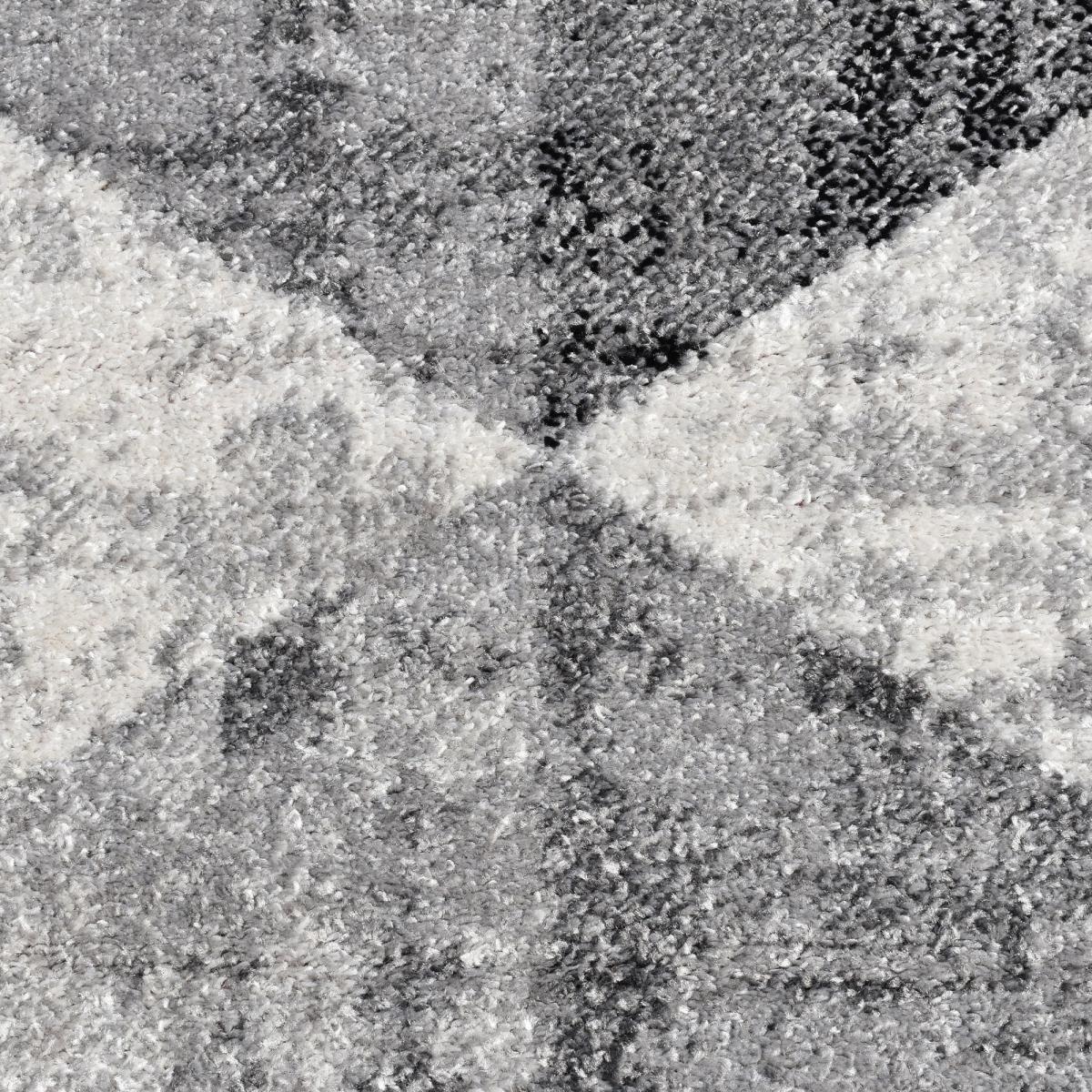 Tapis salon et chambre tissé motif géométrique SOLTAM gris, écru, UN AMOUR DE TAPIS