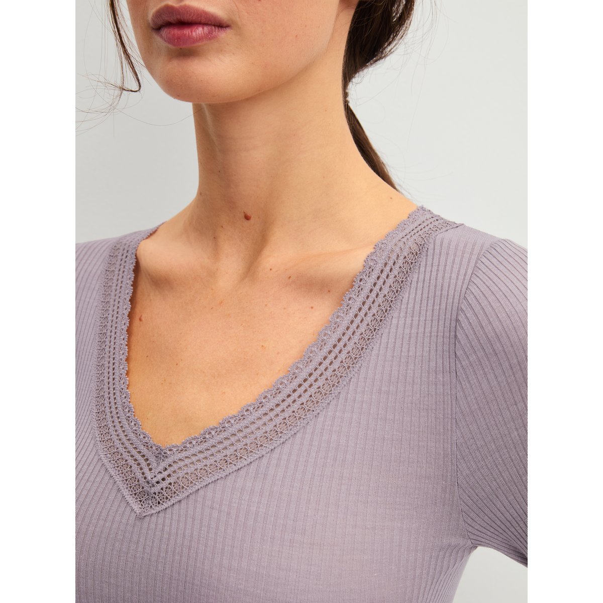 manches longues Laine SILKY WOOL JOY purple dove, CALIDA