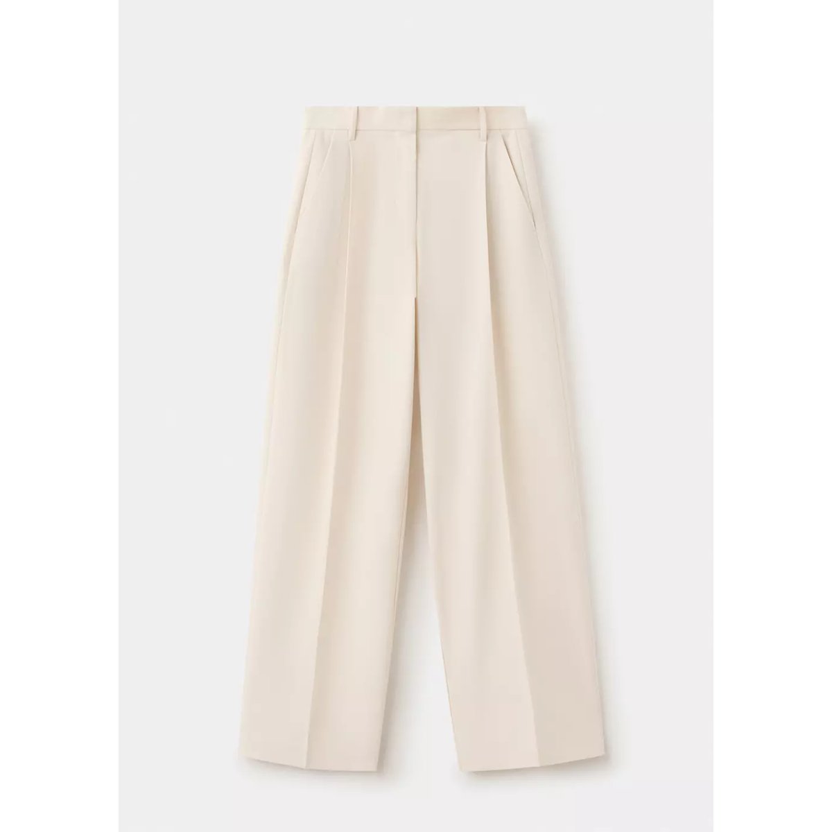Pantalon costume pinces écru, MANGO