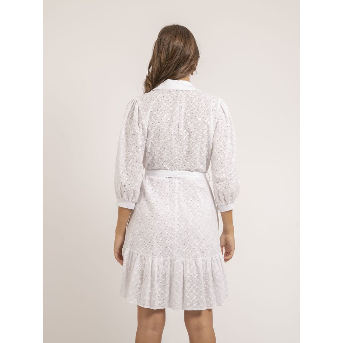 Robe Chemise Courte Broderies Anglaises Ilor blanc, DONA LISA