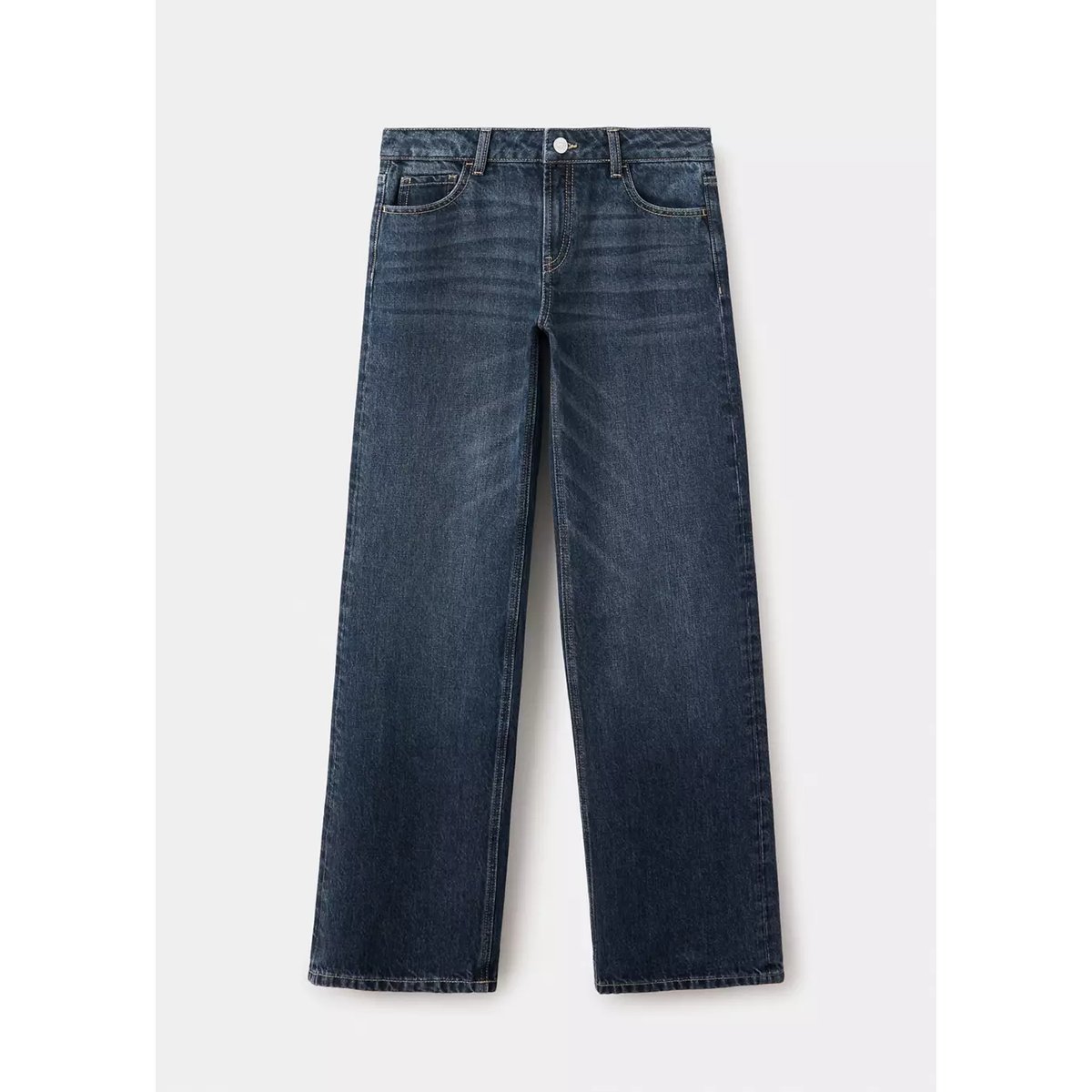 Jean droit low waist bleu foncé, MANGO TEEN