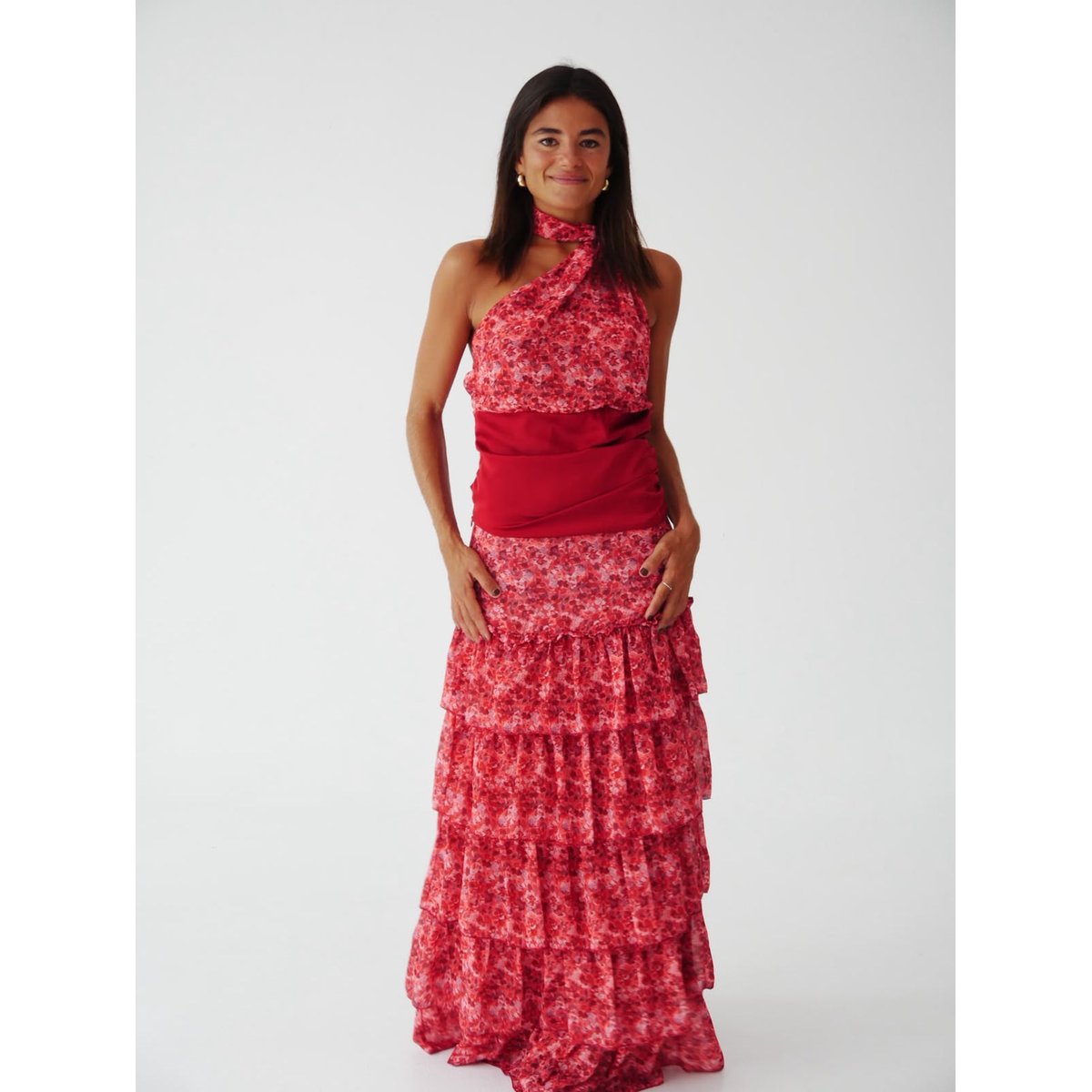 Top asymétrique dos nu AZAHAR rose / rouge, MINDTRAVELER