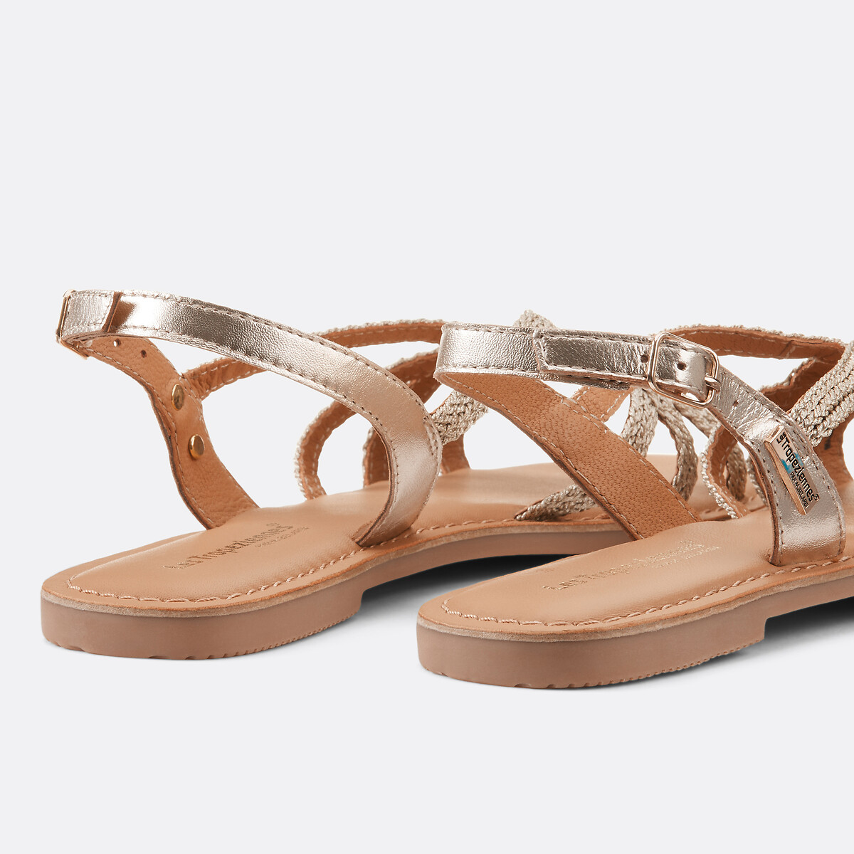 Flache Ledersandalen Chomy goldfarben, LES TROPEZIENNES PAR M.BELARBI
