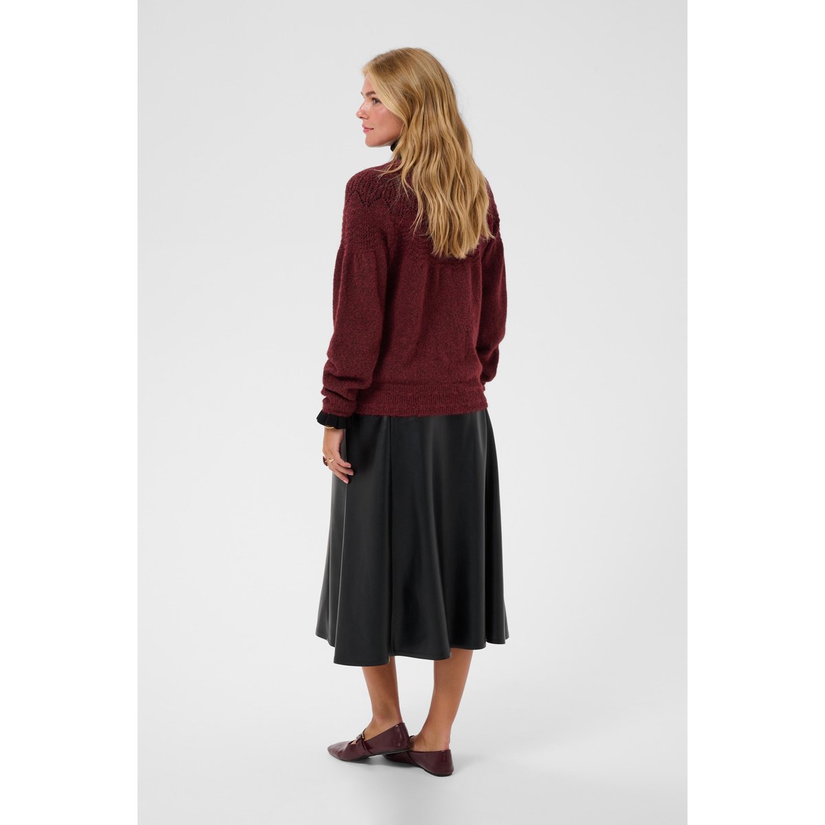 Pullover tricoté rouge cabernet, CREAM