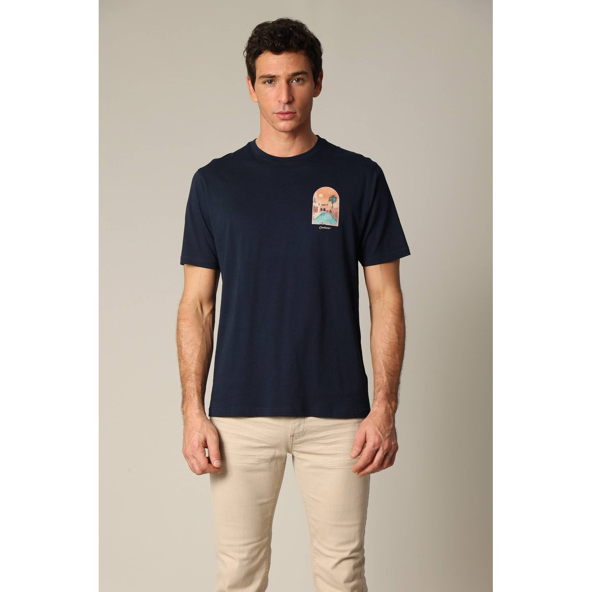 T-shirt manches courtes marrakech : style et confort au quotidien MARRAKECH navy, DEELUXE