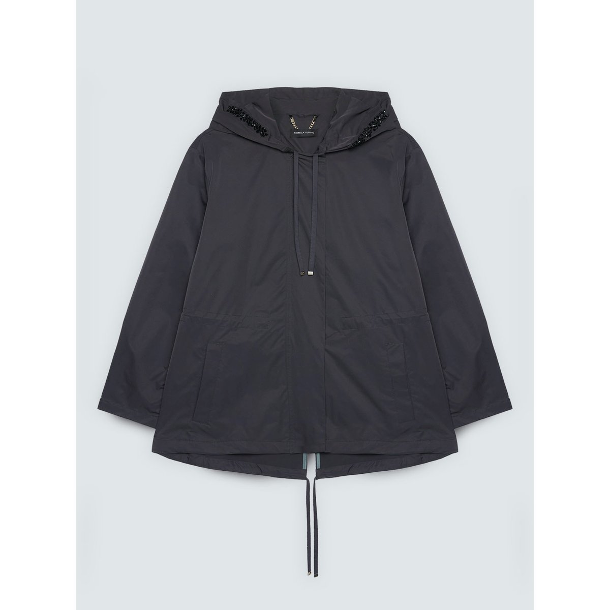 Parka avec capuche et applications noir, FIORELLA RUBINO
