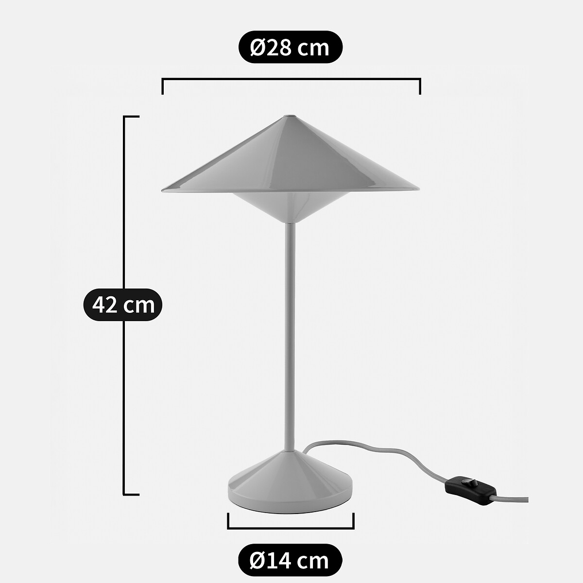 Tischlampe aus Metall Eisen H42 cm, Coney hellblau, LA REDOUTE INTERIEURS