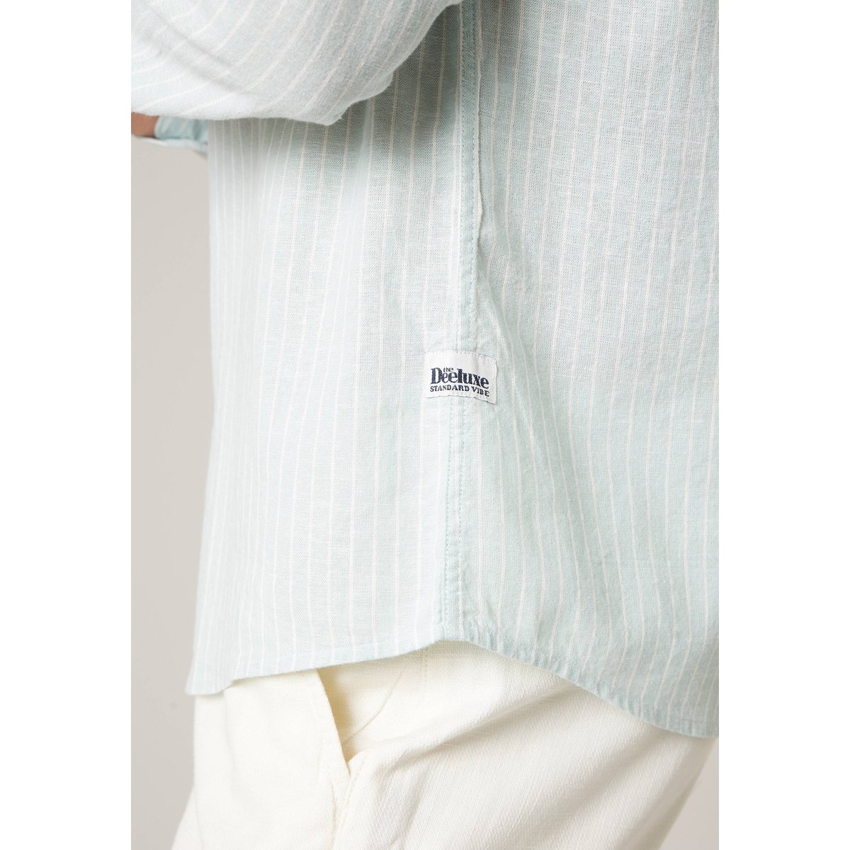 Chemise manches longues homme en lin à légères rayures MYERS artic, DEELUXE