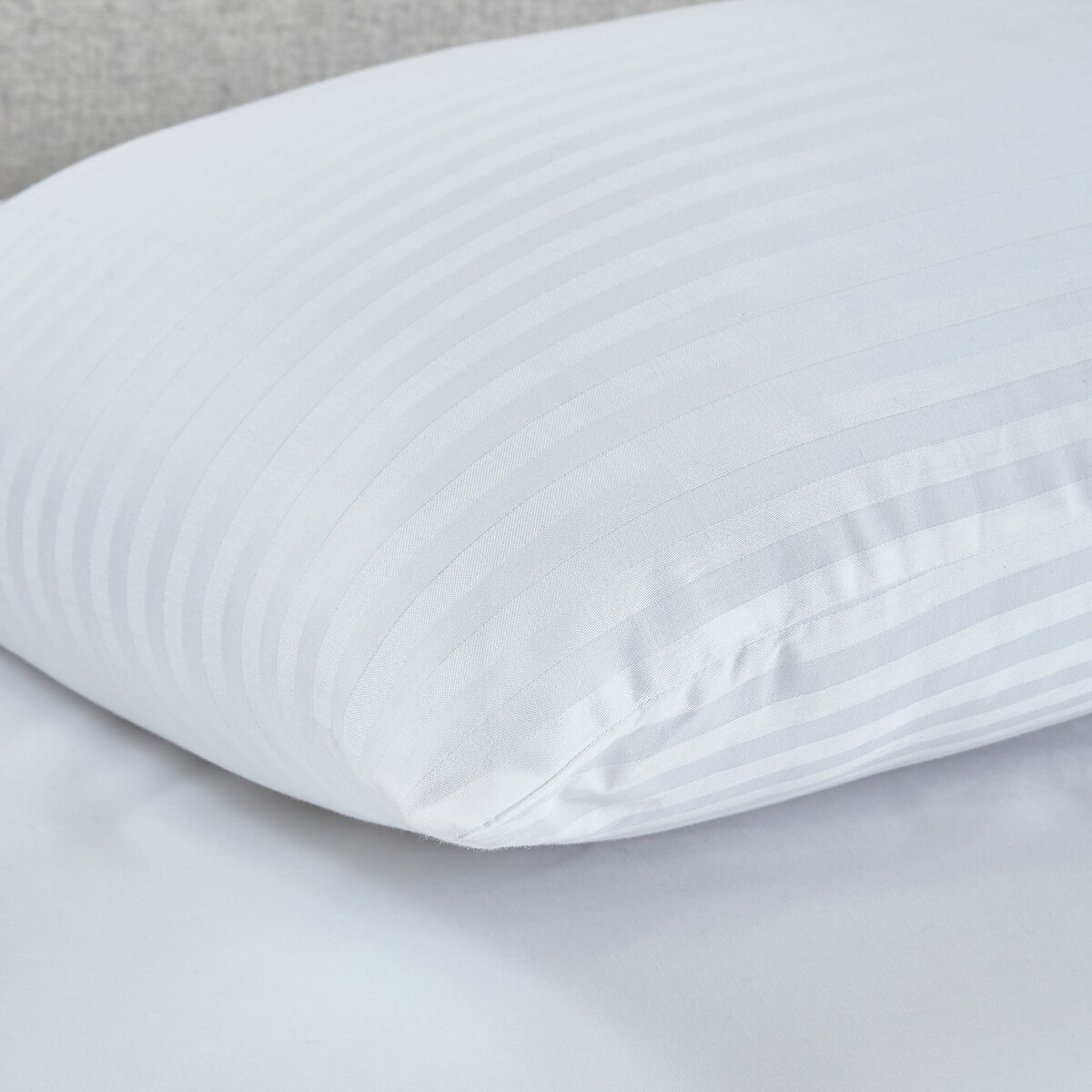 Hotel Satin Stripe Cotton Pillow Pair white, CATHERINE LANSFIELD