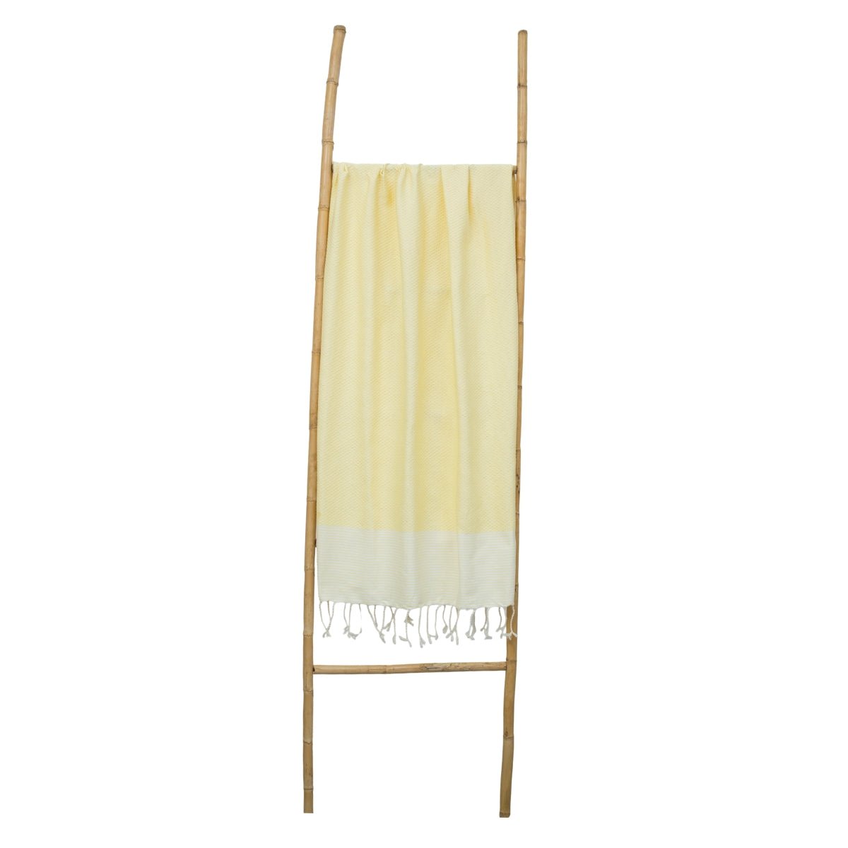 Fouta nid d'abeille coton IBIZA jaune pâle, FEBRONIE